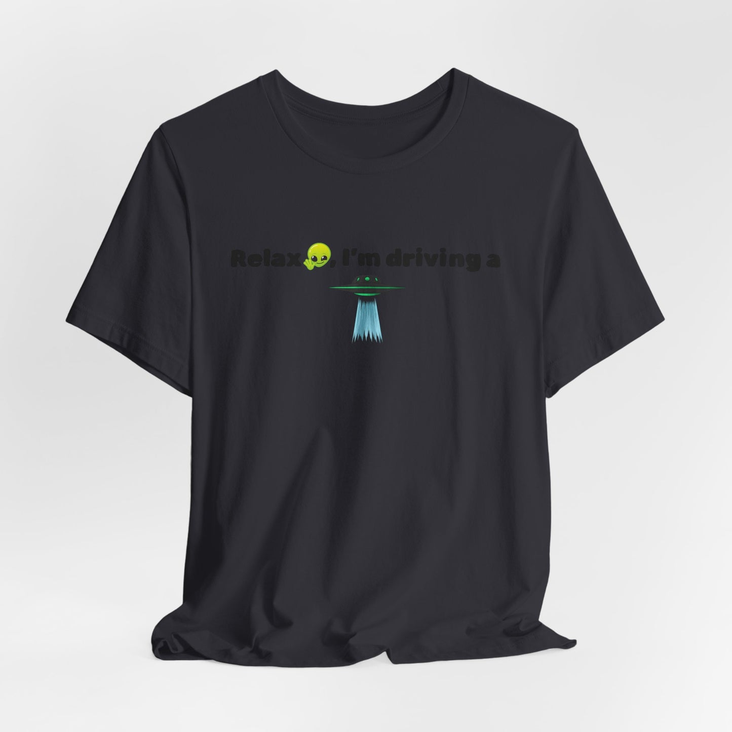Alien Driving Unisex Tee - Fun Casual Shirt, Gifts for UFO Lovers, Quirky Humor T-Shirt, Perfect for Road Trips, Unique Birthday Present