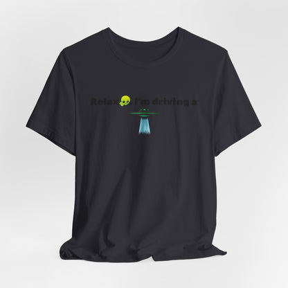 Alien Driving Unisex Tee - Fun Casual Shirt, Gifts for UFO Lovers, Quirky Humor T-Shirt, Perfect for Road Trips, Unique Birthday Present