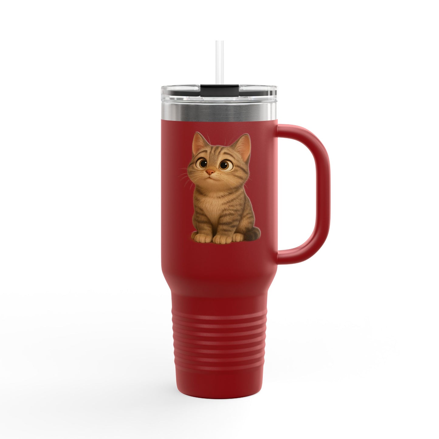 Cute Cat Insulated Travel Mug, 40oz | Perfect Pet Lover Gift | BPA-Free Drinkware, Cozy Coffee Companion, Cat-Themed Hydration