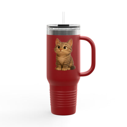 Cute Cat Insulated Travel Mug, 40oz | Perfect Pet Lover Gift | BPA-Free Drinkware, Cozy Coffee Companion, Cat-Themed Hydration