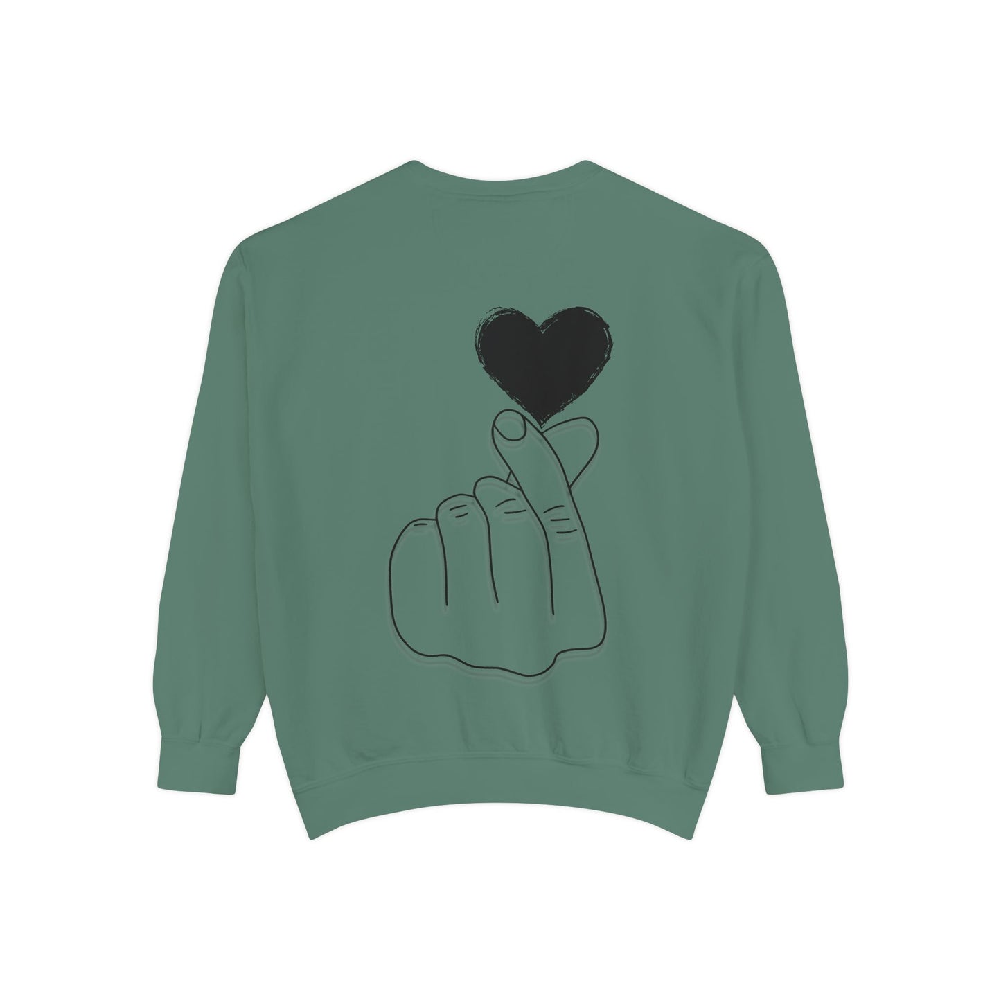 Unisex Garment-Dyed Sweatshirt with Heart Design - Cozy & Stylish