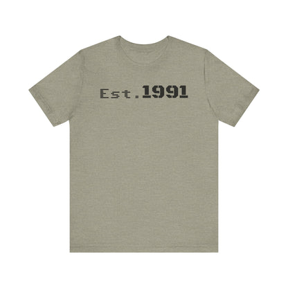 Established 1991 Unisex Jersey Tee | Vintage Anniversary Gift | Casual Wear, Birthday Shirt, Retro Style, Statement Tee, Gift for Him/Her - TRV