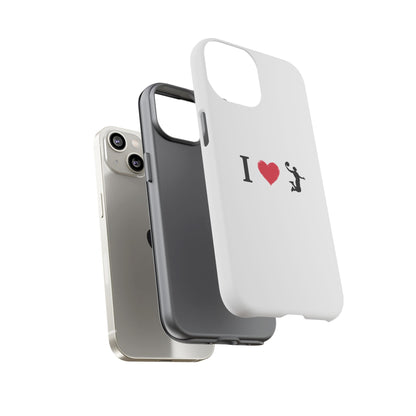 I Love Basketball Phone Case, Sporty Cell Cover, Basketball Gift for Players, Tough Cases, Love for Sports Accessories - TRV