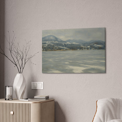 Serene Landscape Canvas Art, Tranquil Wall Decor, Perfect for Home, Office, or Gift, Ideal for Winter Holidays, Cozy Vibes, Scenic Artwork