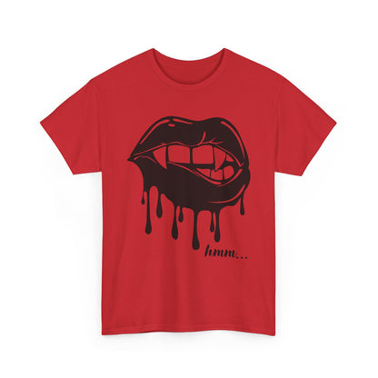 Edgy Graphic Tee - Dripping Lips Design - Unisex Heavy Cotton Tee