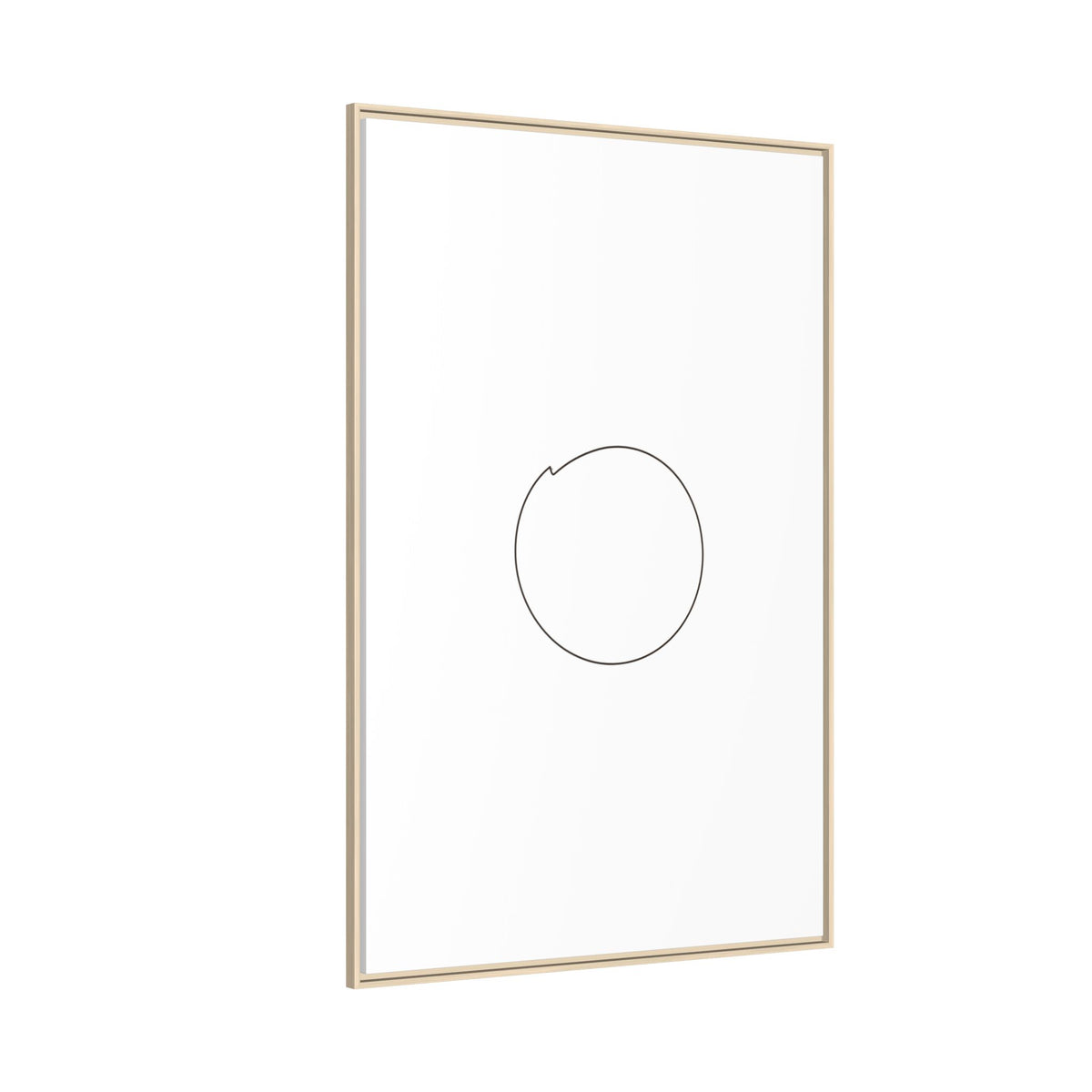 Framed matte canvas wall art featuring a minimal circular line design, by Printify, perfect for modern home decor.