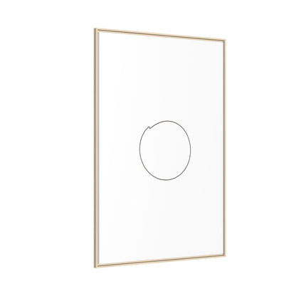 Framed matte canvas wall art featuring a minimal circular line design, by Printify, perfect for modern home decor.