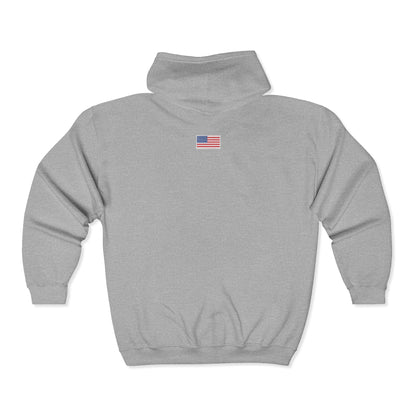 American Flag Graphic Full Zip Hoodie | Unisex Sweatshirt for Patriotic Holidays, Fourth of July, Independence Day, Gifts, Casual Wear