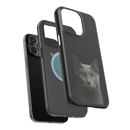 Russian Blue Cat Phone Case — Magnetic Impact-Resistant iPhone Cover