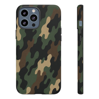 Camouflage tough phone case by Printify, rugged protective design with camo pattern for smartphones.