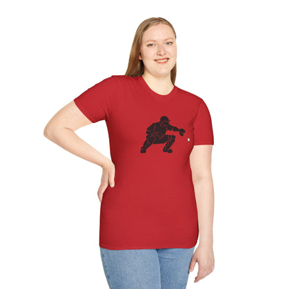 Baseball Catcher Unisex Softstyle T-Shirt, Sports Apparel, Gift for Athletes, Workout Gear, Casual Wear, Special Occasions