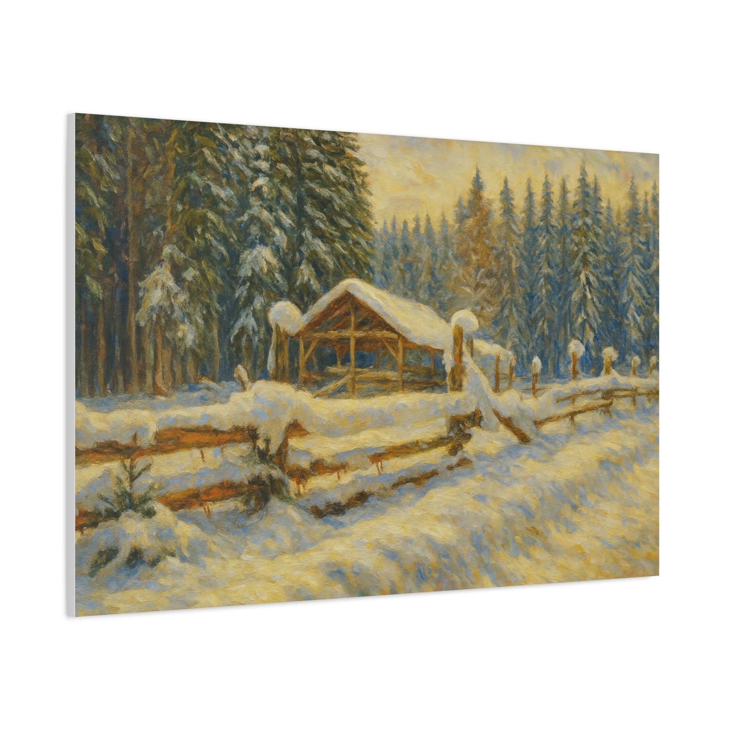 Canvas Wall Art, Winter Landscape Print, Home Decor, Rustic Art, Gift for Nature Lovers, Holiday Decoration - TRV