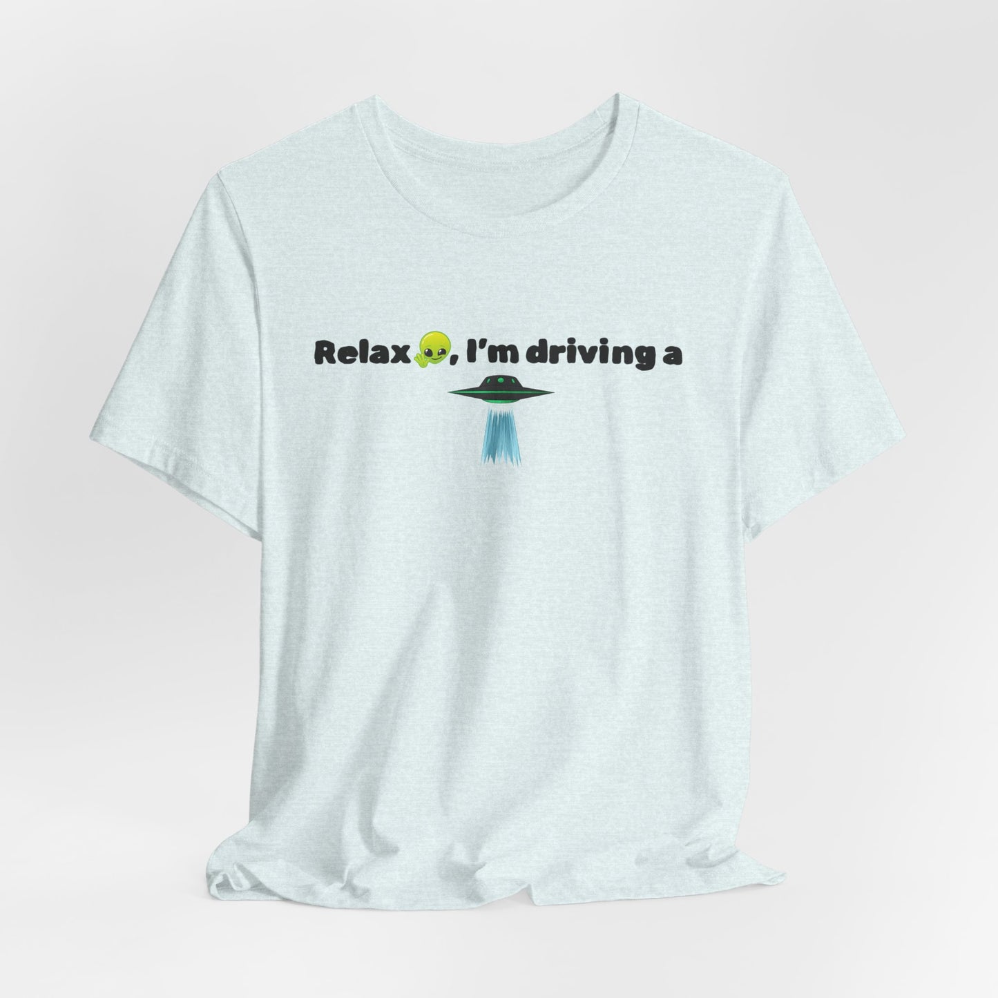 Alien Driving Unisex Tee - Fun Casual Shirt, Gifts for UFO Lovers, Quirky Humor T-Shirt, Perfect for Road Trips, Unique Birthday Present