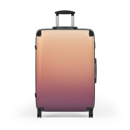Gradient Ombre Carry-On Suitcase — Sunset Pink to Plum Travel Luggage