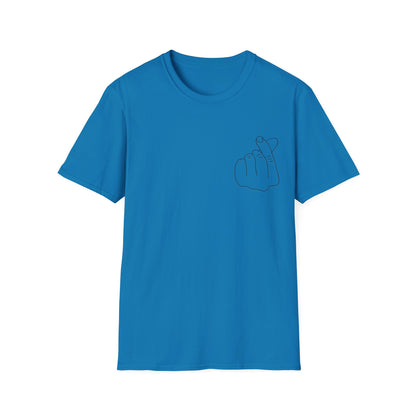 Trendy Unisex Softstyle T-Shirt with Love Hand Gesture Design