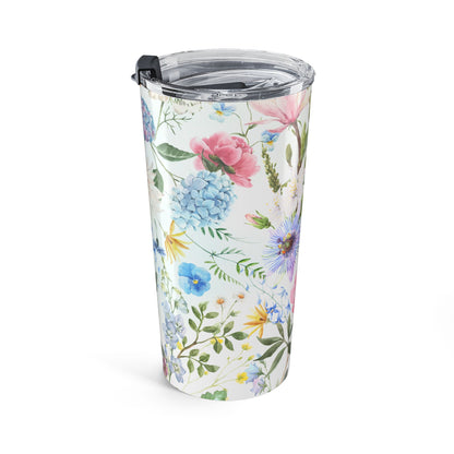 Pastel wildflower watercolor 20oz insulated stainless steel tumbler - view 5