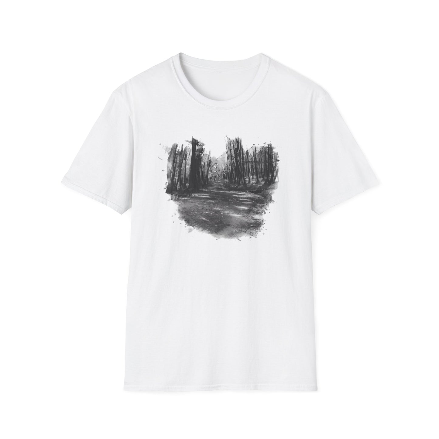 Minimalist Nature-Inspired Unisex Softstyle T-Shirt, Casual Wear, Everyday Style, Gift for Nature Lovers, Eco-Friendly Fashion