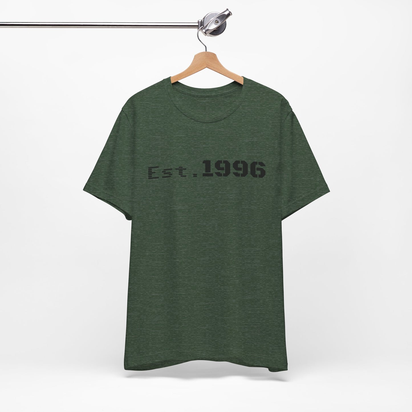 Vintage Est. 1996 T-shirt from Printify featuring a retro design, perfect as a birth year birthday gift.