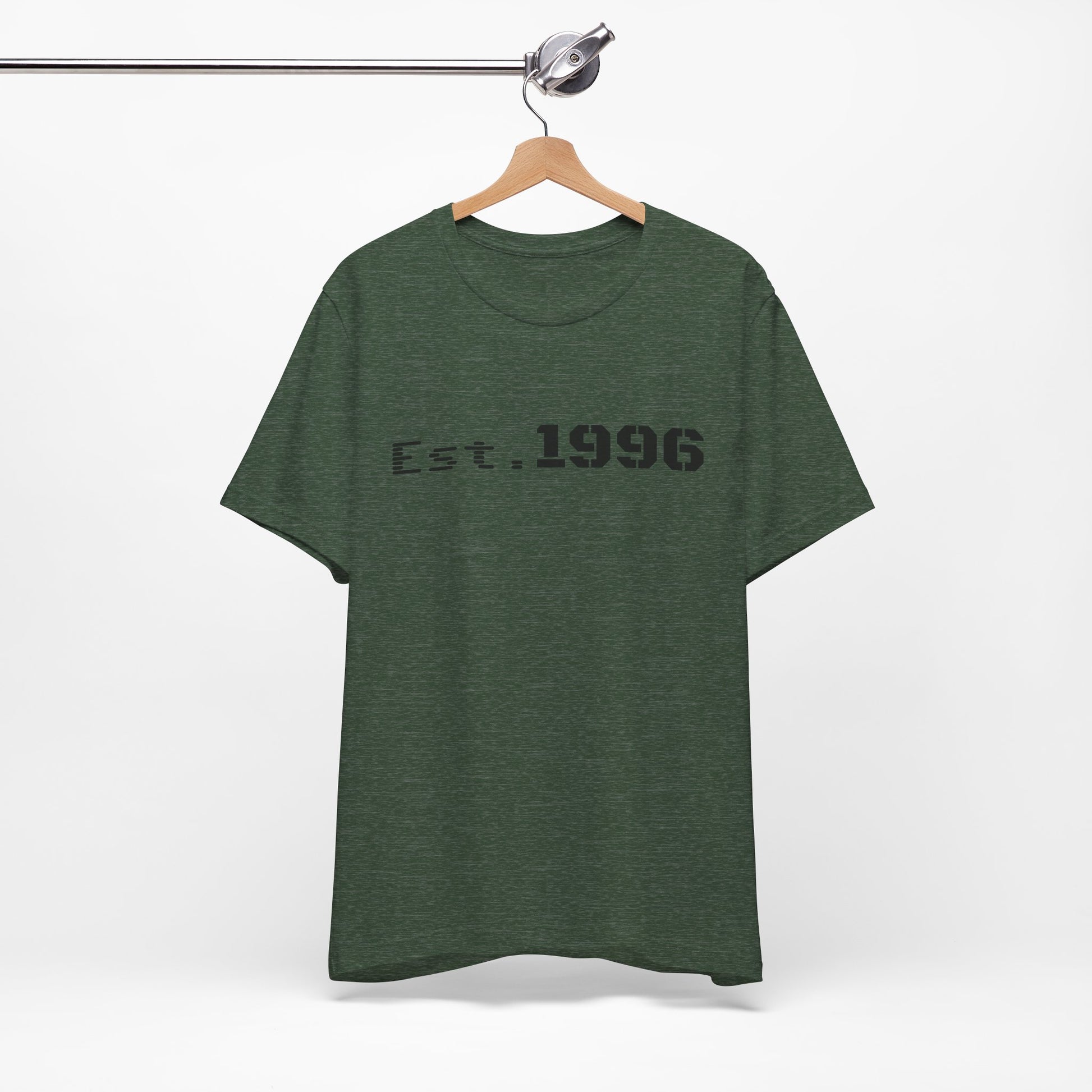 Vintage Est. 1996 T-shirt from Printify featuring a retro design, perfect as a birth year birthday gift.