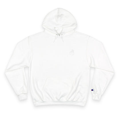 Minimalist Champion Hoodie with Hand Gesture Design