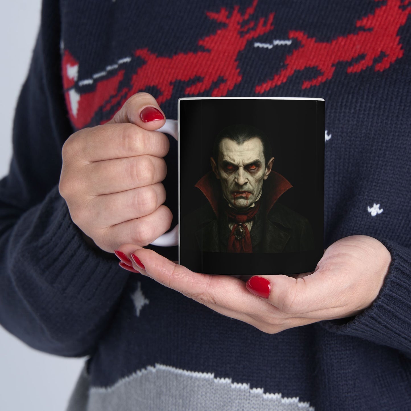 Gothic Dracula Vampire Ceramic Mug, Perfect for Halloween, Spooky Gifts, Coffee Lovers, Home Decor, 11oz & 15oz Sizes
