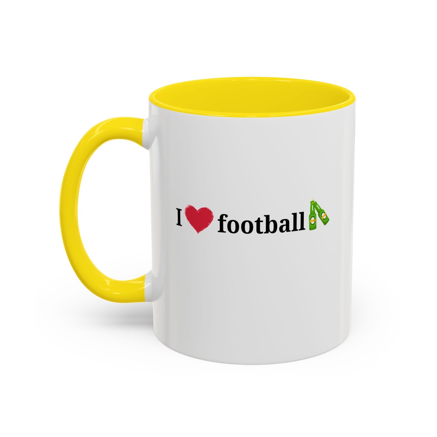 I Love Football Accent Coffee Mug, Perfect Gift for Sports Lovers, Football Enthusiasts, Unique Mug for Game Days, Home or Office Decor - TRV