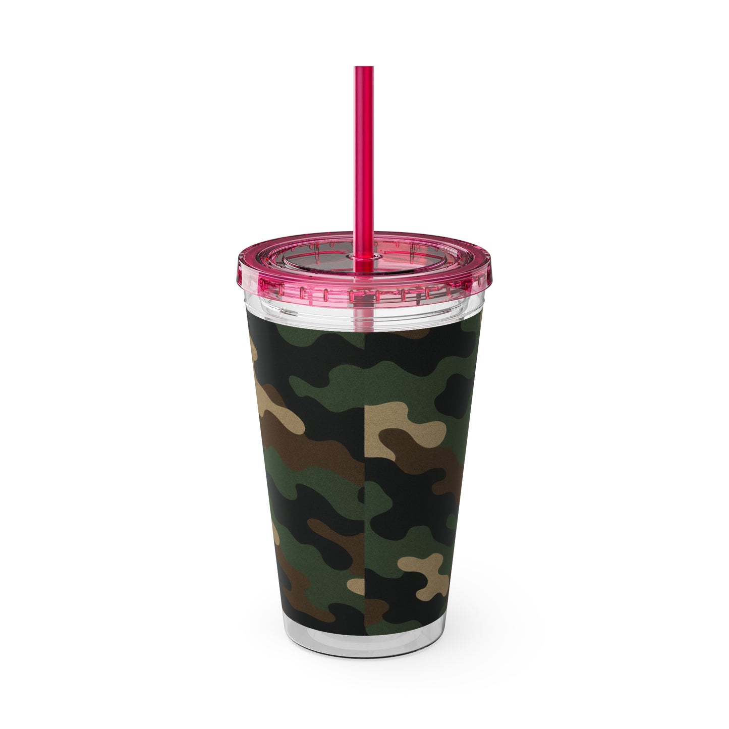 Stylish Camo Tumbler, 16oz Cup with Straw, Perfect for Outdoor Adventures, Gifts for Him, Travel Mug, Eco-friendly Drinkware, Camping - TRV
