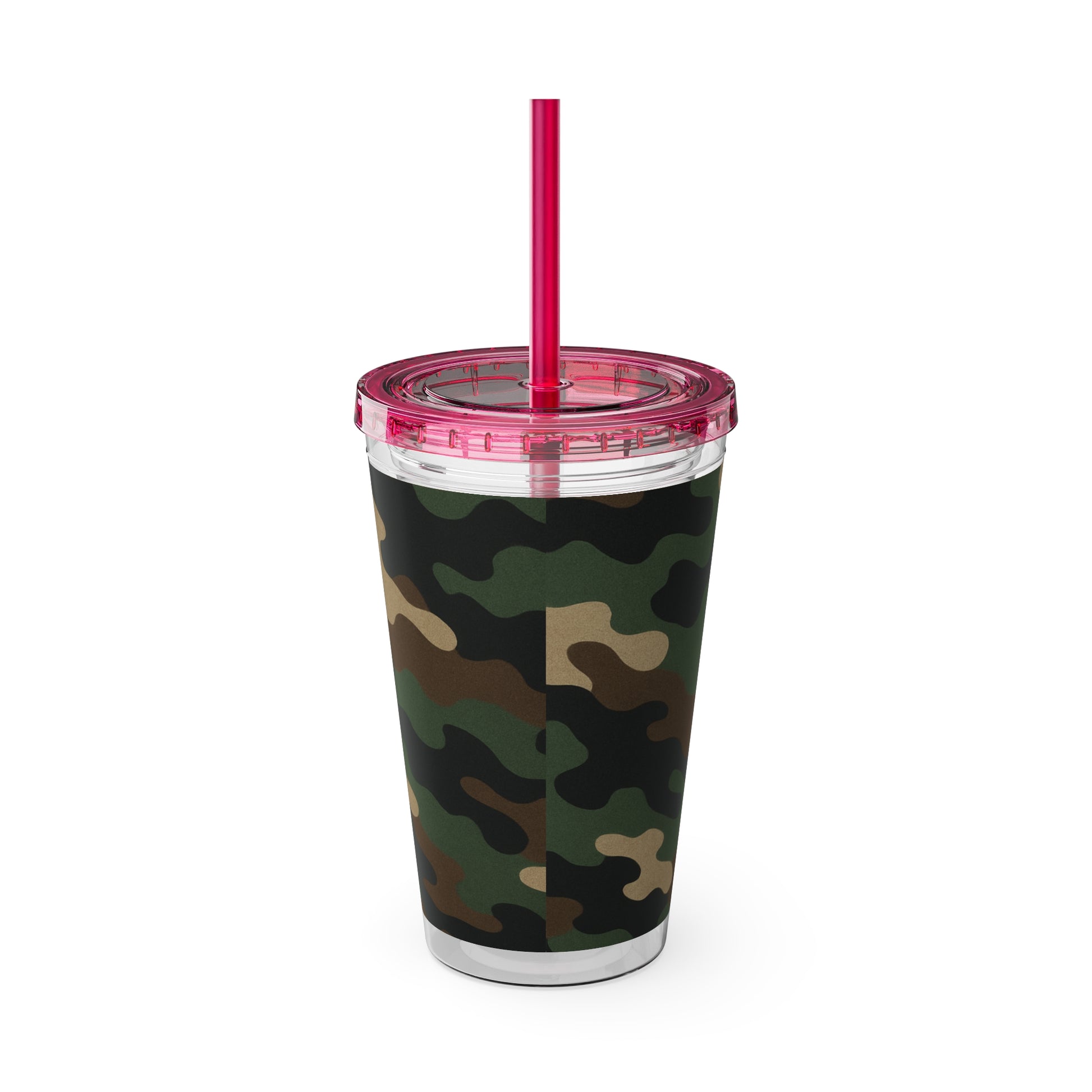 Stylish Camo Tumbler, 16oz Cup with Straw, Perfect for Outdoor Adventures, Gifts for Him, Travel Mug, Eco-friendly Drinkware, Camping - TRV
