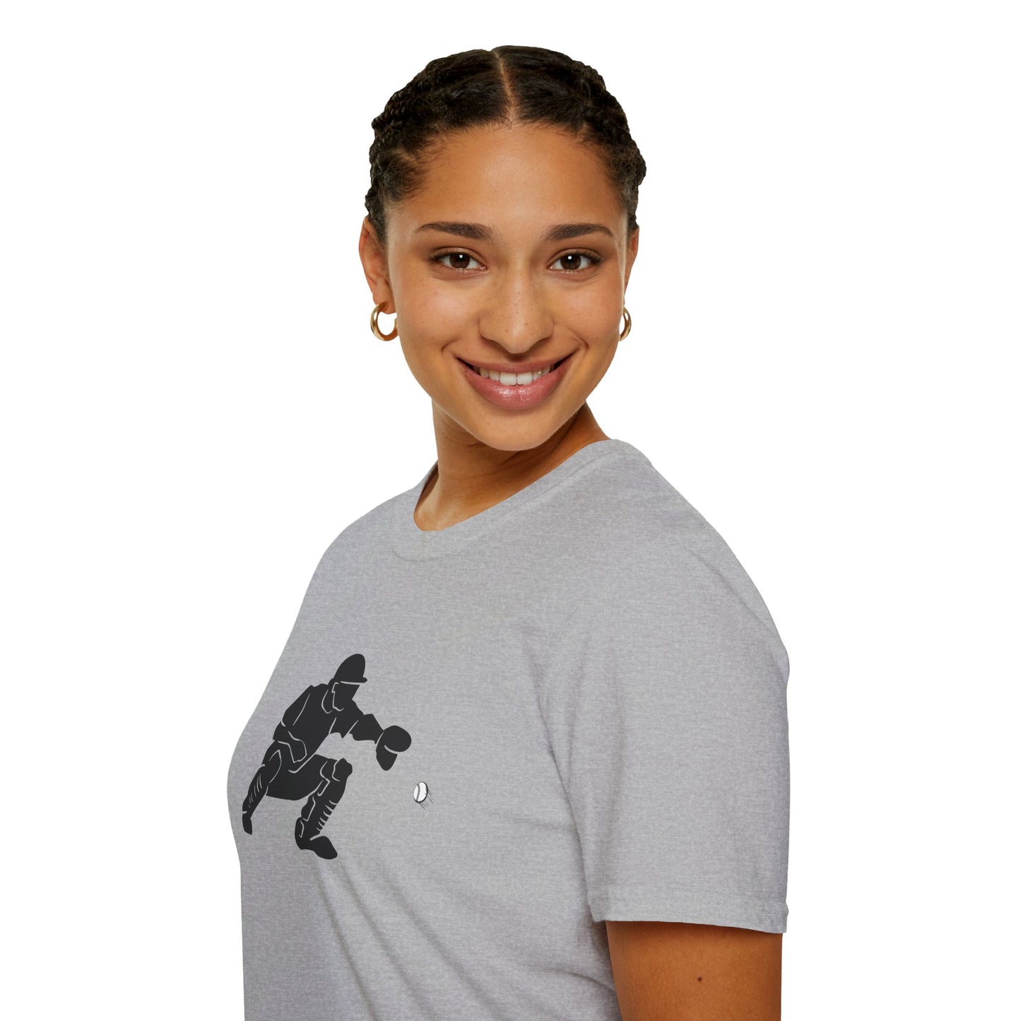 Baseball Catcher Unisex Softstyle T-Shirt, Sports Apparel, Gift for Athletes, Workout Gear, Casual Wear, Special Occasions
