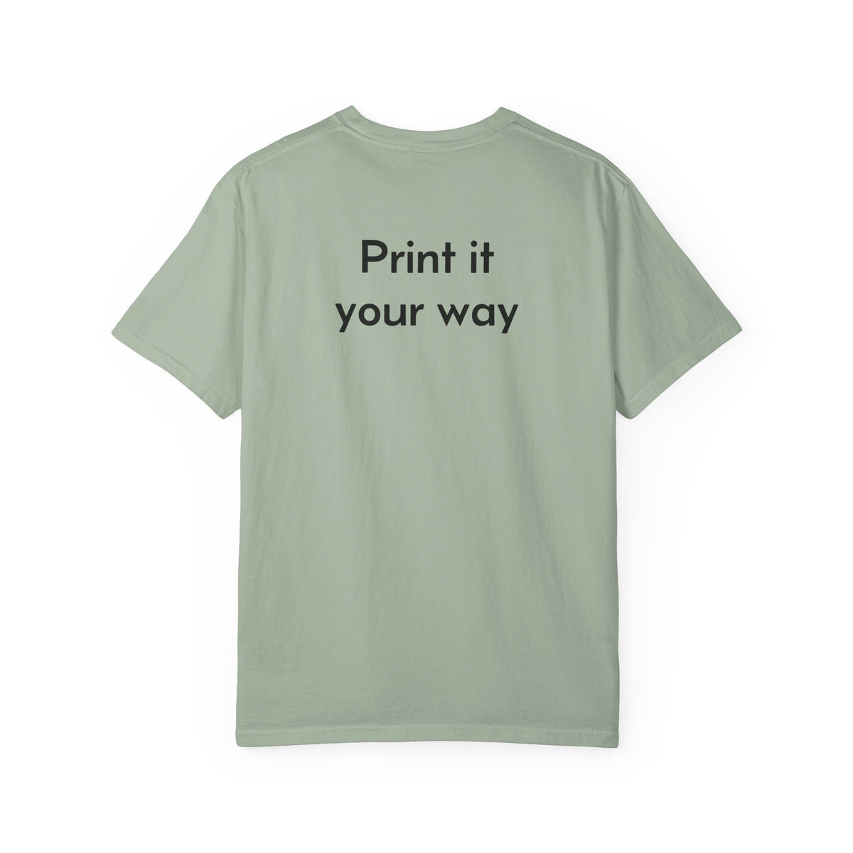 Custom garment-dyed T-shirt by Printify, featuring a soft, colorful fabric with a relaxed fit and creative design.