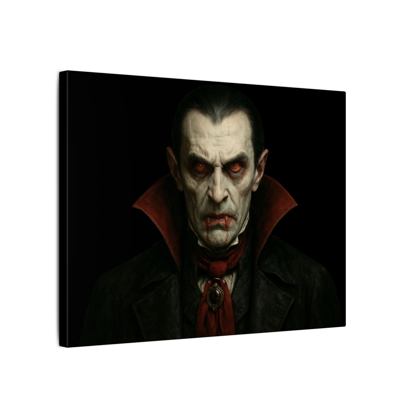 Vampire Portrait Canvas Wall Art – Gothic Dracula Matte Stretched Print