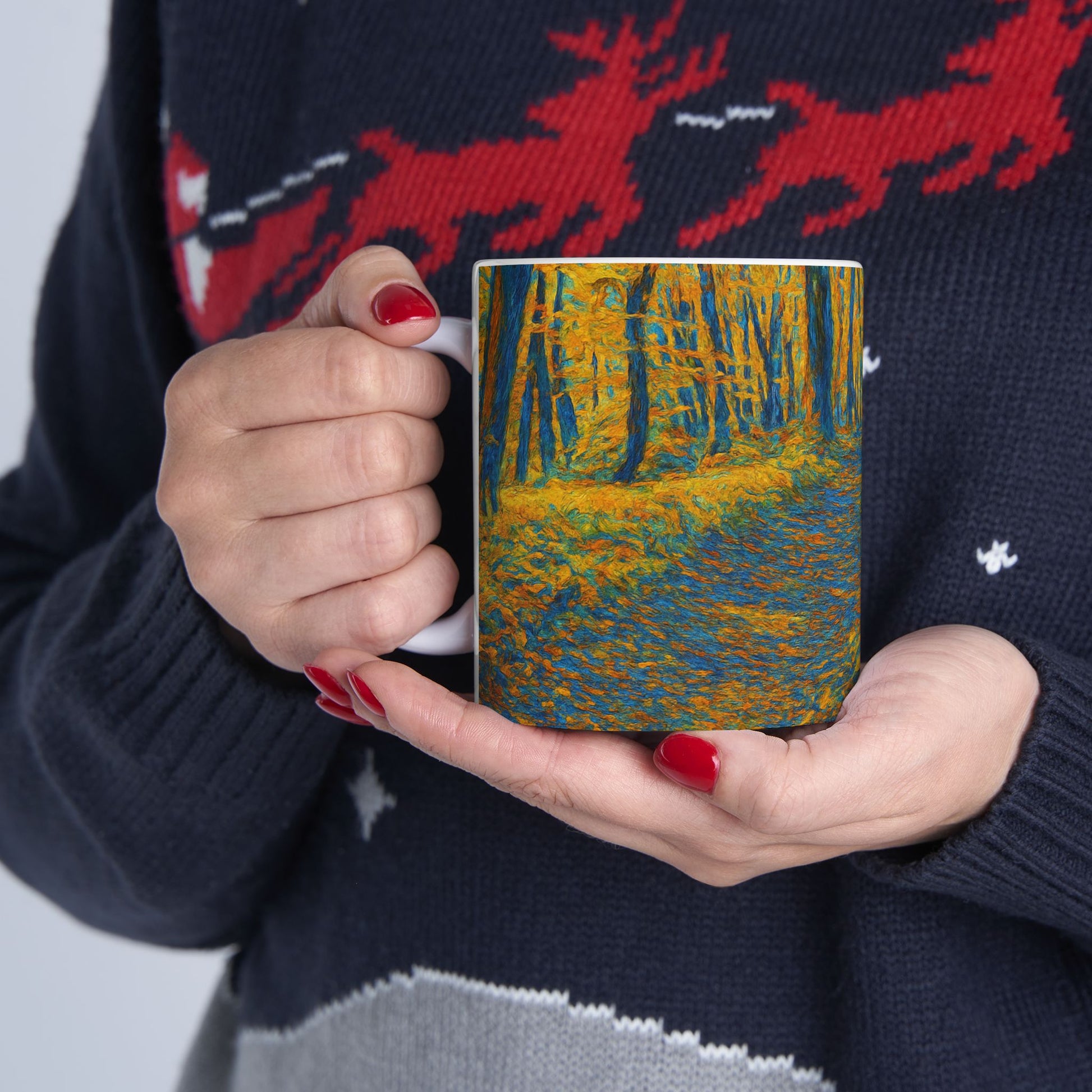 Ceramic Mug - Autumn Forest, Cozy Drinks, Hot Beverages, Nature Lovers Gift, Fall Decor - TRV
