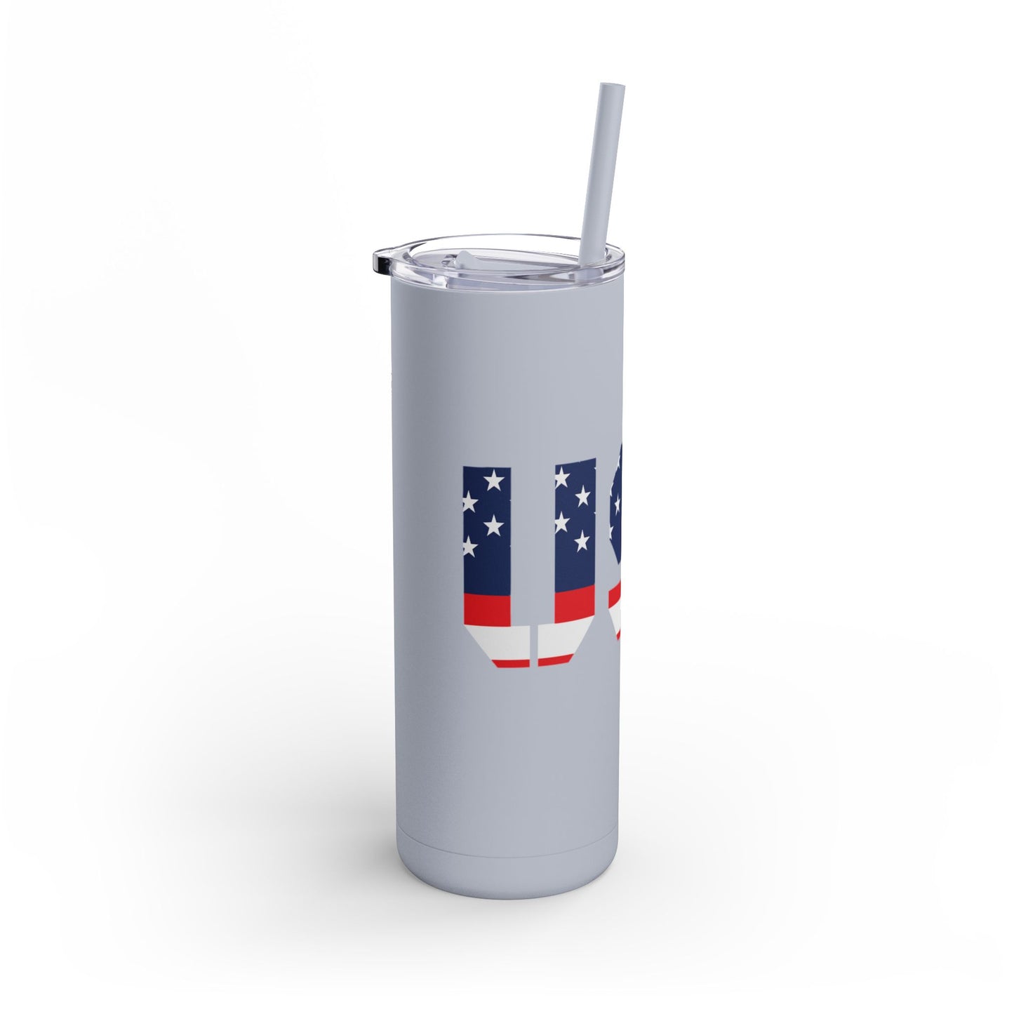 USA Flag Tumbler - 20oz Skinny Matte Drinkware, Travel Mug, Patriotic Gift, Fourth of July, Summer BBQ, Camping, Outdoor - TRV