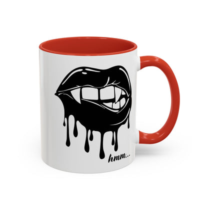 Dripping Lip Coffee Mug – "hmm..." Accent Ceramic Mug (11/15oz)