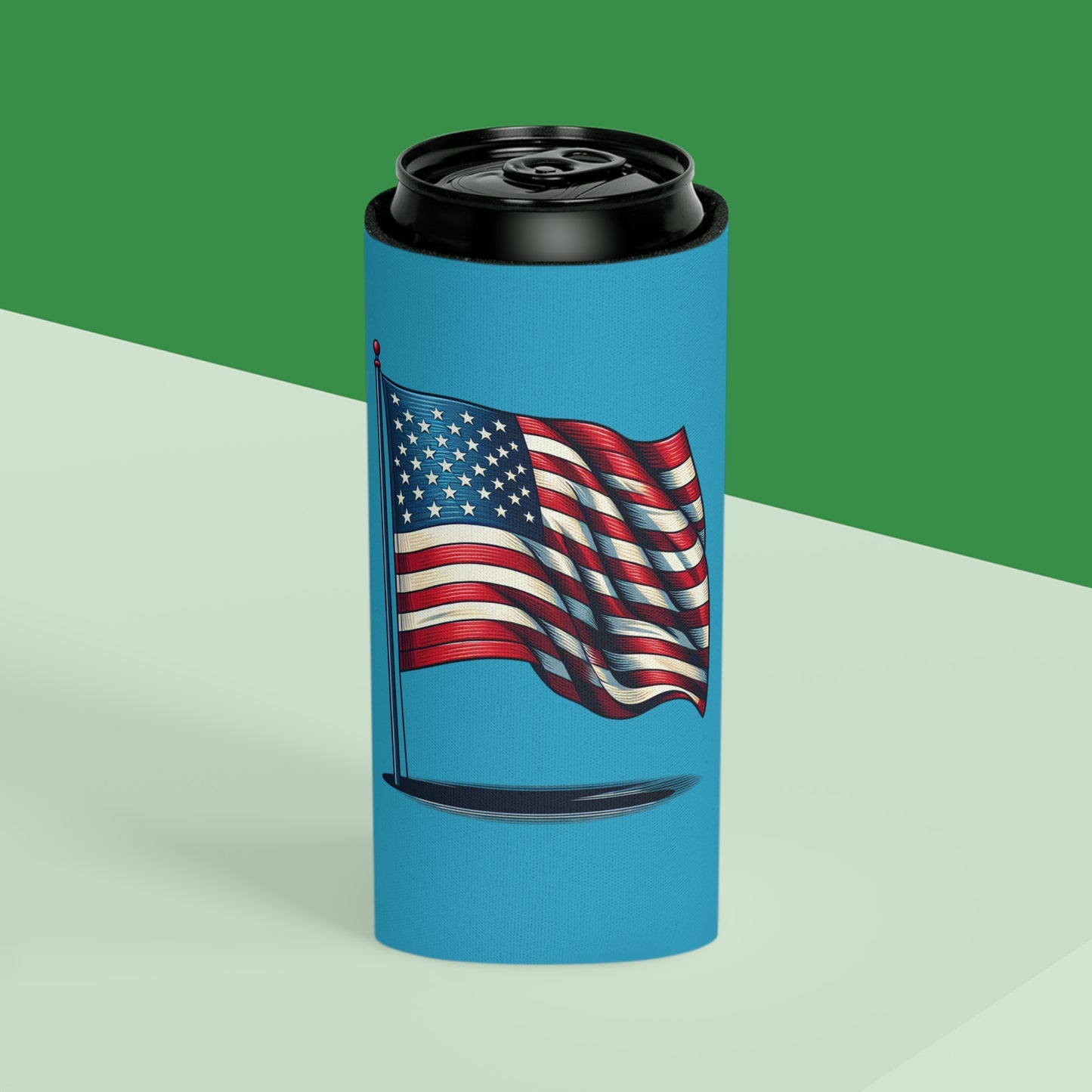 Patriotic Can Cooler, Summer BBQ Accessory, Independence Day Drink Holder, Americana Coaster, USA Party Favor - TRV