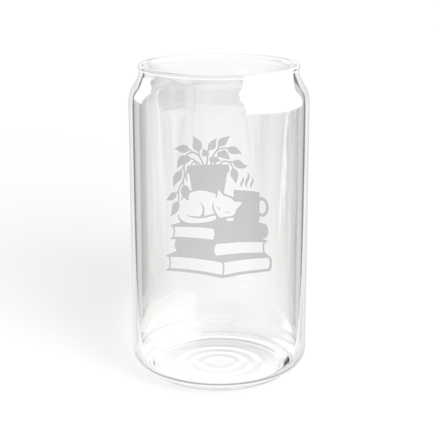 Glass Sipper Cup — Cozy Booklover Design (16oz)