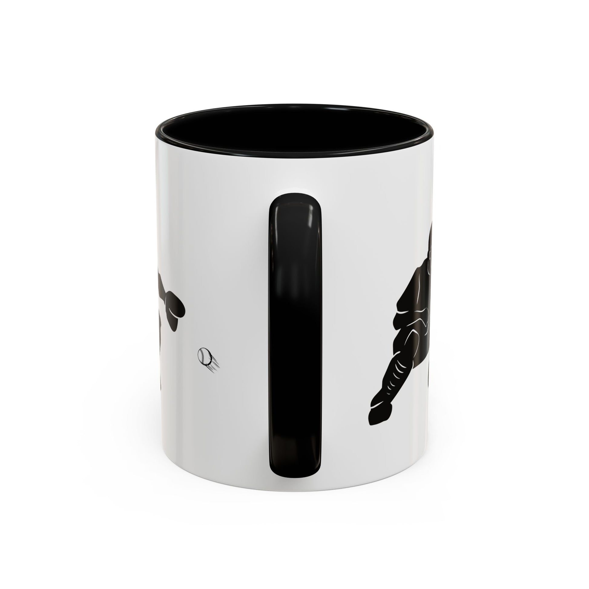 Baseball Catcher Coffee Mug, Sports Gift for Coaches, Black Accent Mug for Fans, Perfect for Birthdays & Celebrations, Unique Cup - TRV