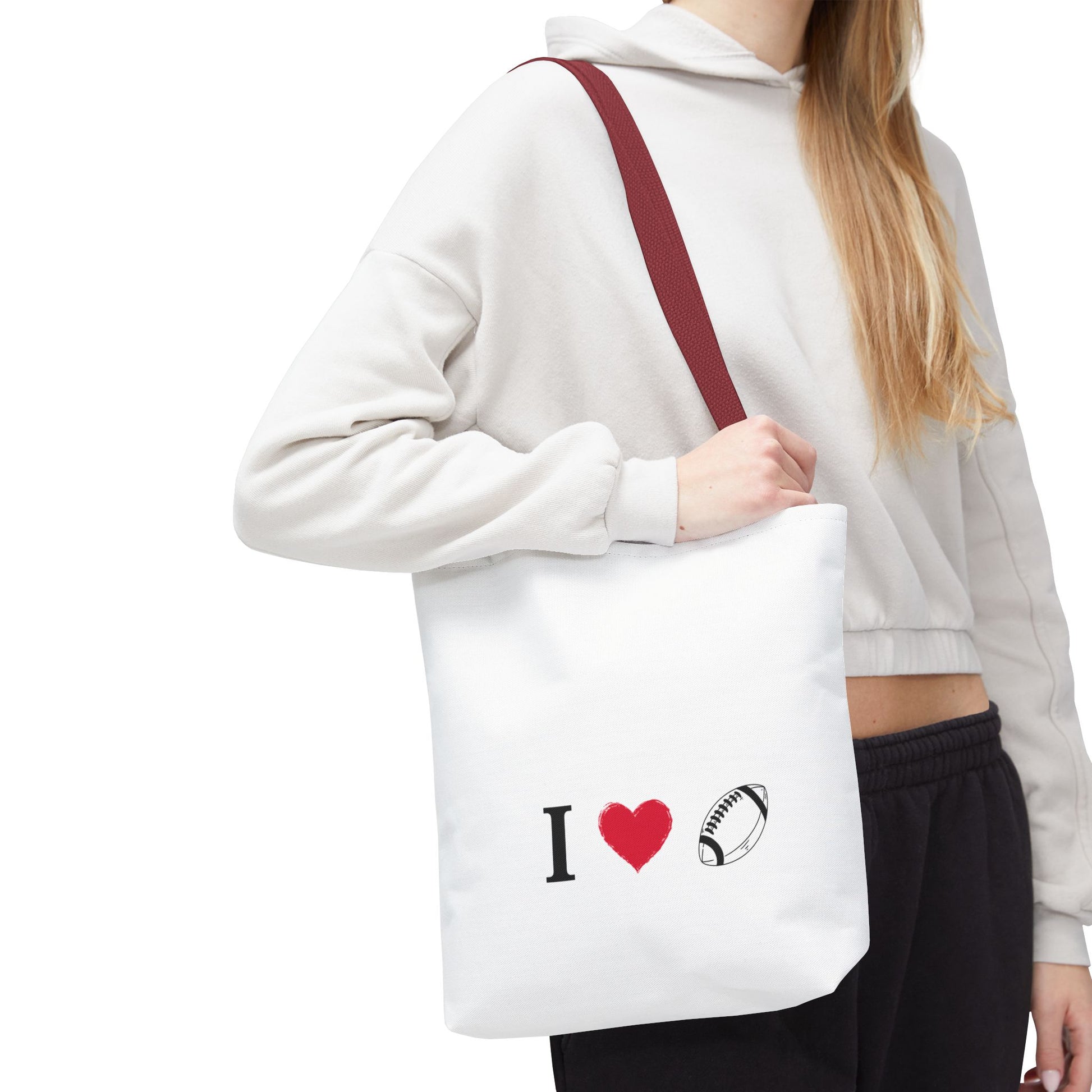 Football Lover's Tote Bag - Perfect for Game Day, Sports Events, Gifts for Fans, Eco-Friendly Carryall, Personal Use, Travel Bag - TRV