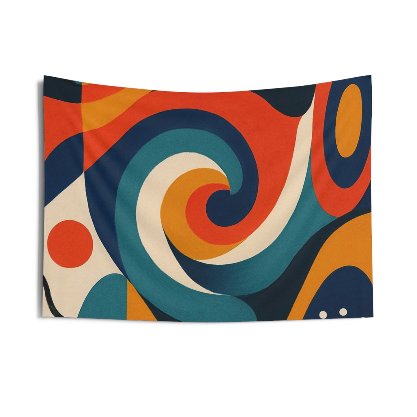 Abstract Retro Swirl Tapestry — Colorful Geometric Wall Art