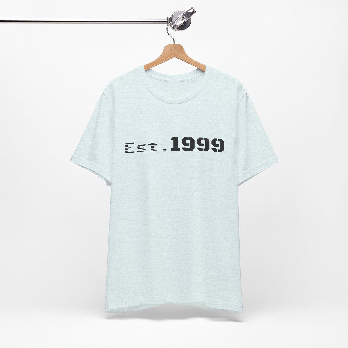 Vintage minimalist Est. 1999 T-shirt by Printify featuring clean design and bold birth year text on soft fabric.