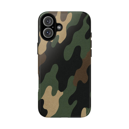 Rugged military green camo Printify tough phone case with protective design for smartphones.