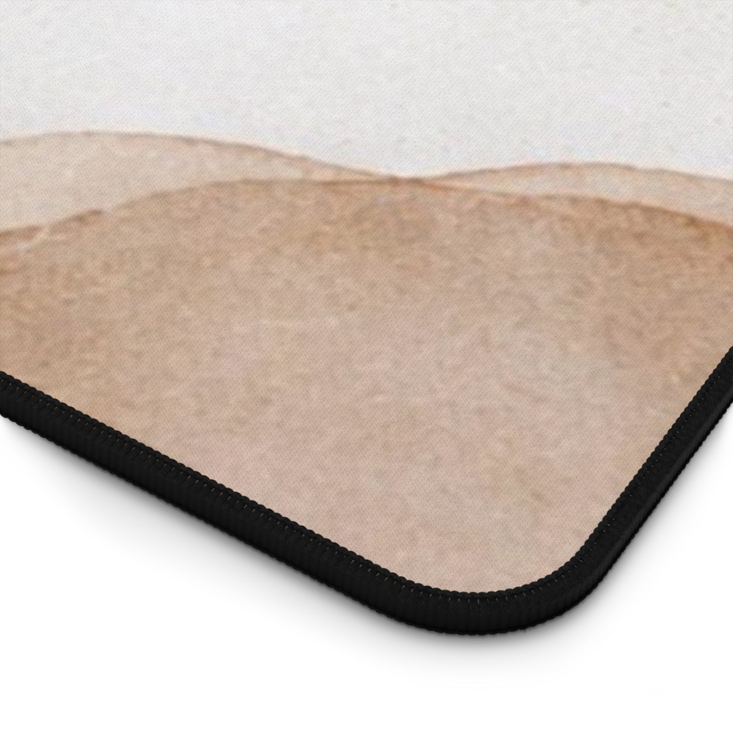 Neutral Watercolor Waves Desk Mat | Abstract Beige Gray Mouse Pad