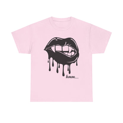 Edgy Graphic Tee - Dripping Lips Design - Unisex Heavy Cotton Tee
