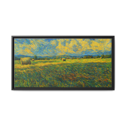Framed landscape matte canvas print with vibrant multi-color design, showcasing colorful nature scene on high-quality canvas.