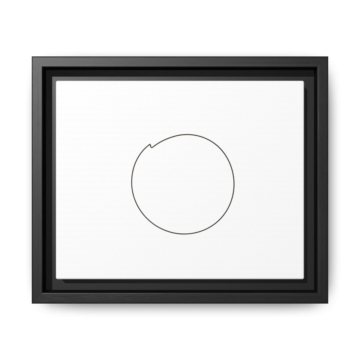 Framed matte canvas wall art featuring a minimal circular line design by Printify, perfect for modern home decor.