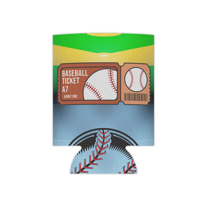 Baseball Ticket Can Cooler, Fun Drink Sleeve for Tailgates, Sports Events, Unique Gift for Fans, Outdoor BBQ, Summer Parties