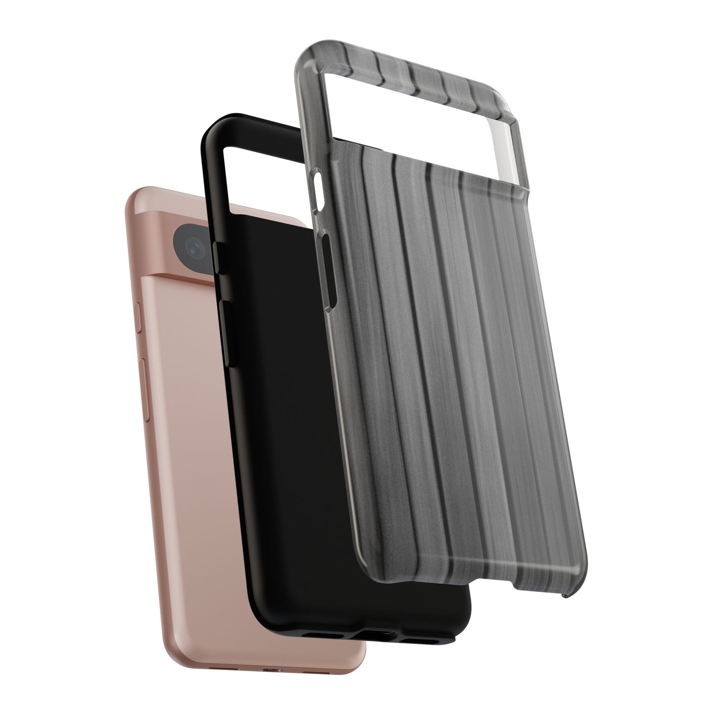 Ribbed metal texture iPhone case by Printify, tough protective phone cover with a modern, durable design for iPhone models.