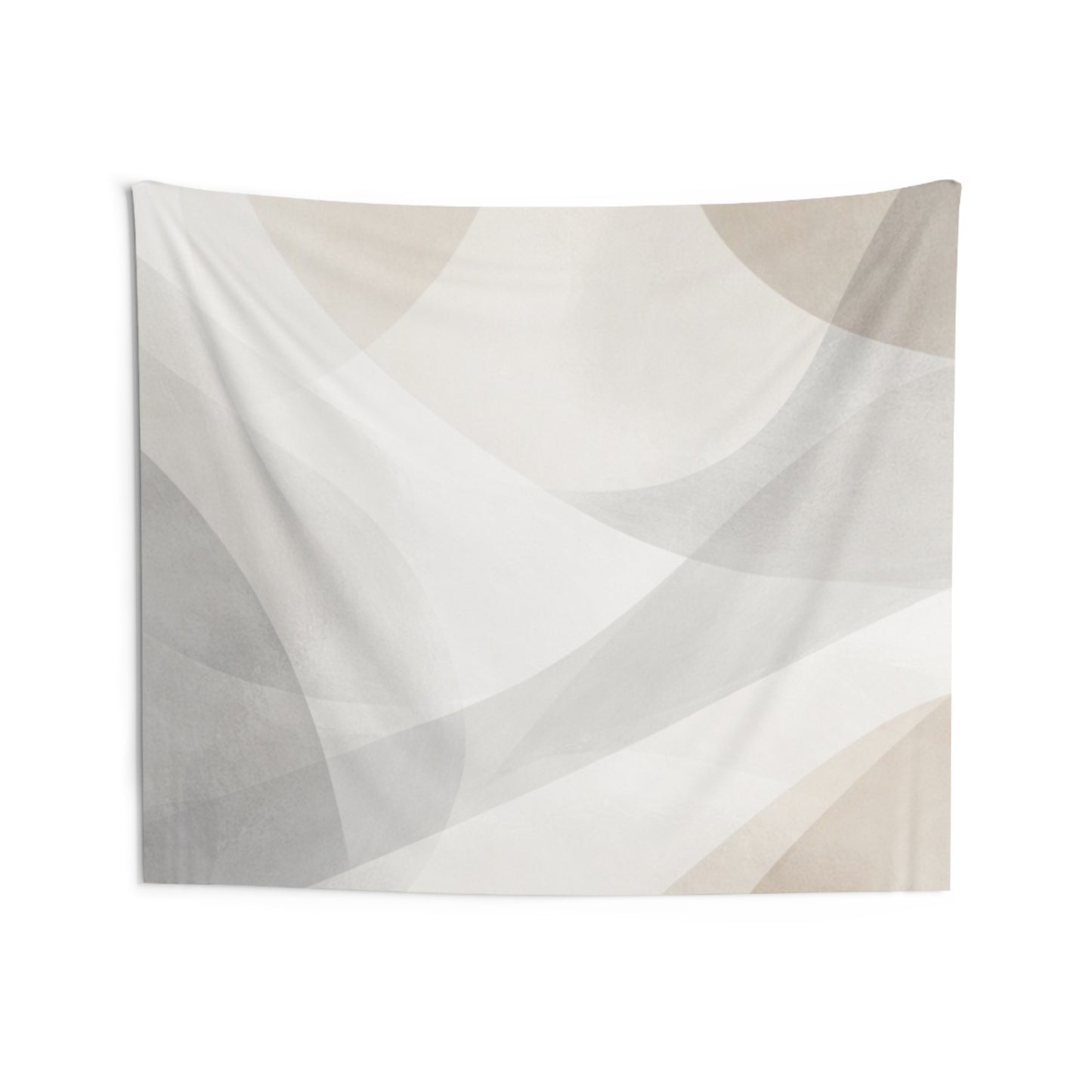 Neutral Abstract Waves Indoor Wall Tapestry | Minimal Geometric Art