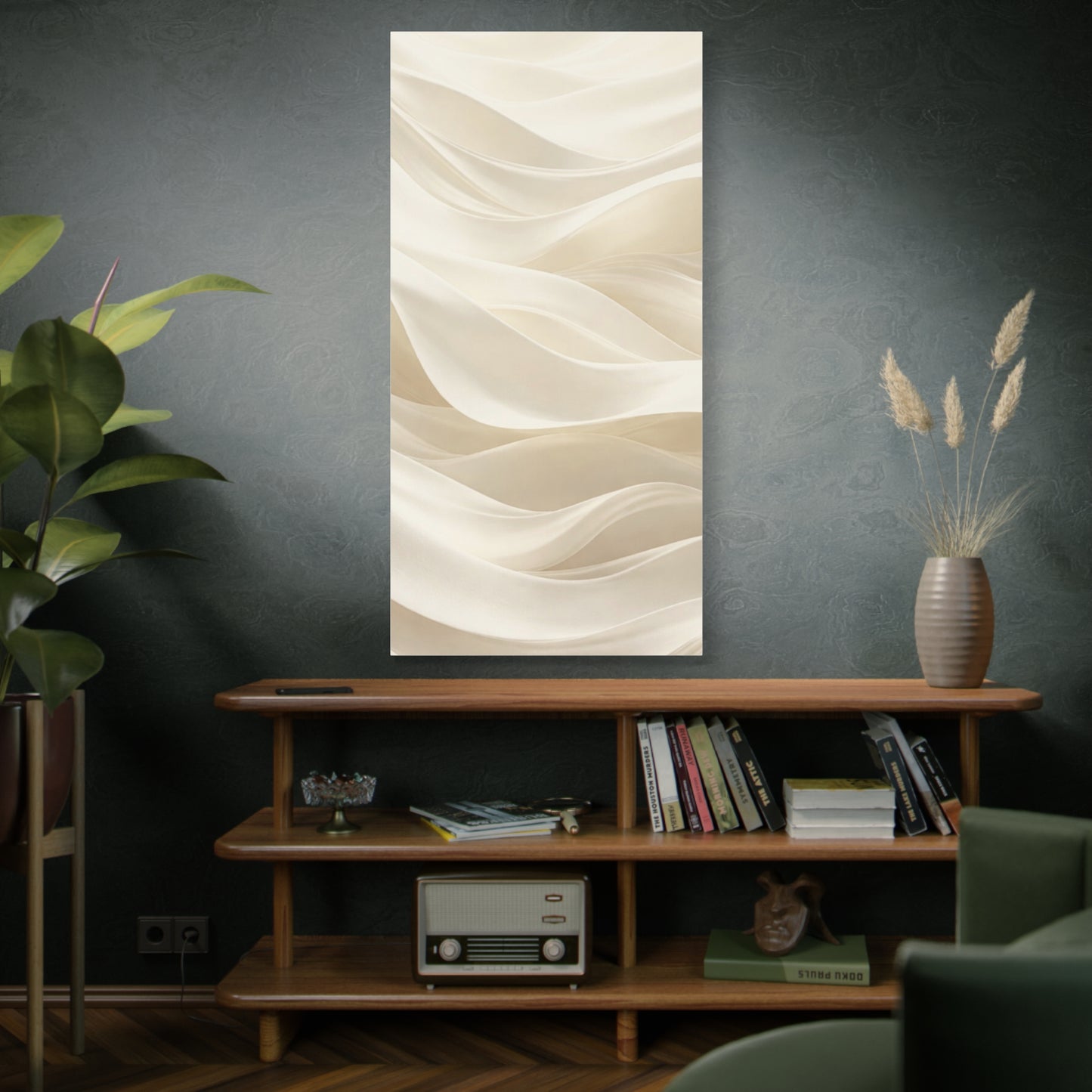 Neutral Abstract Wave Art Matte Canvas