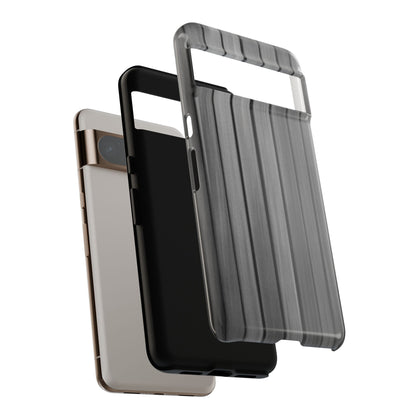 Ribbed metal texture phone case for iPhone, tough protective cover with durable design by Printify.
